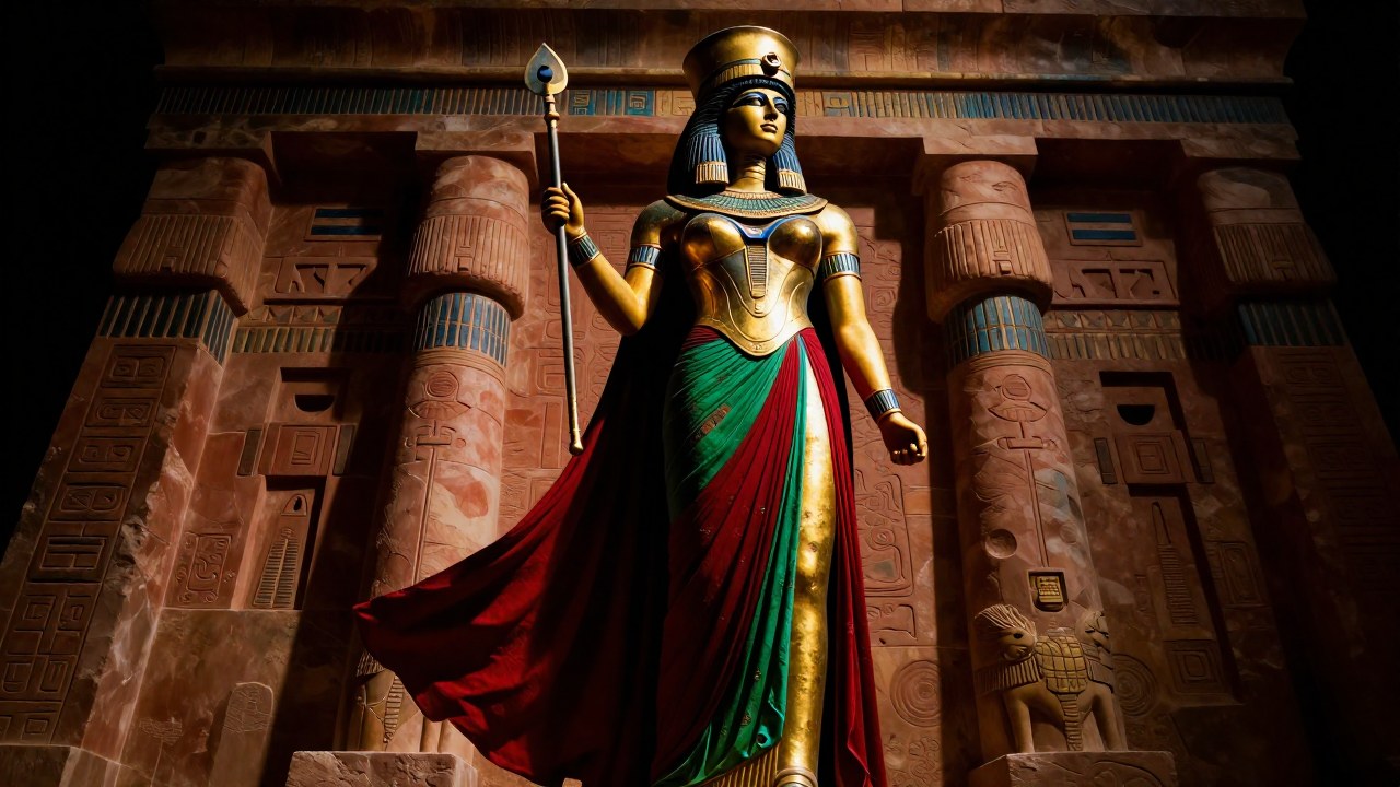 Diosa alegórica mesopotámica que representa la dualidad de la guerra y la fertilidad.